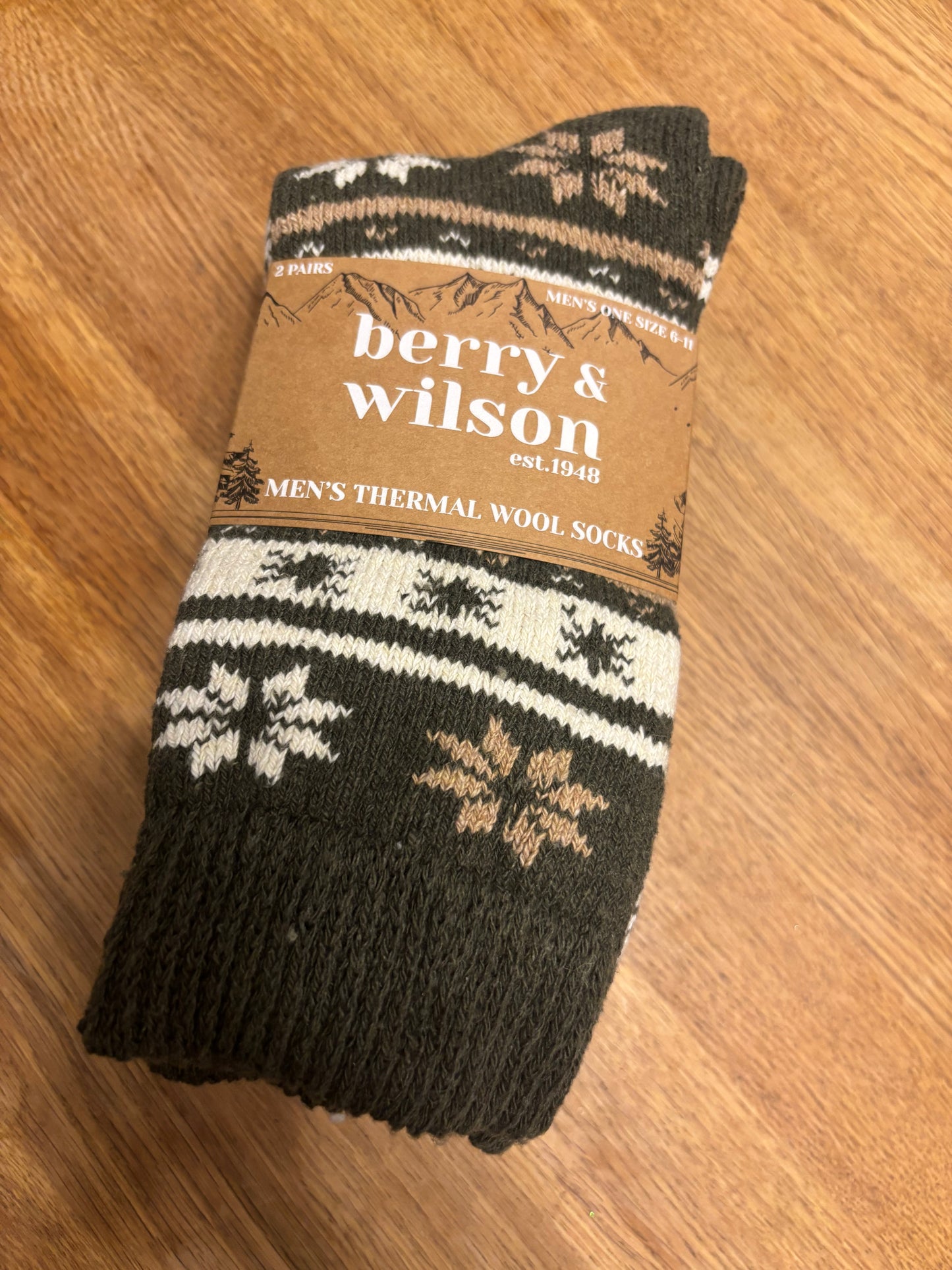 Berry & Wilson Men’s Thermal Wool Socks - 2 Pairs